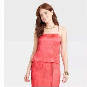 Textured Satin Cami Blouse - A New Day